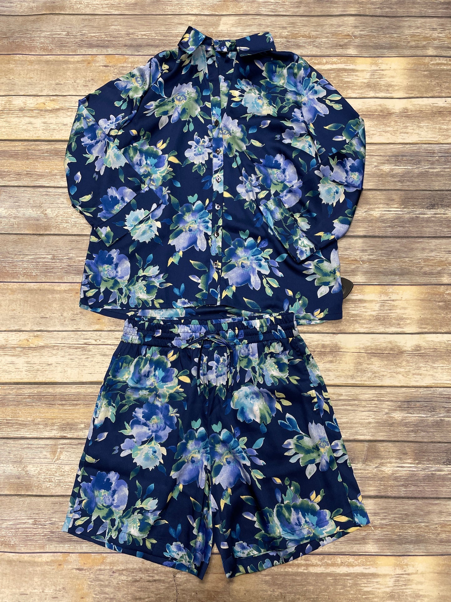 Shorts Set By Colleen Lopez In Blue, Size: M