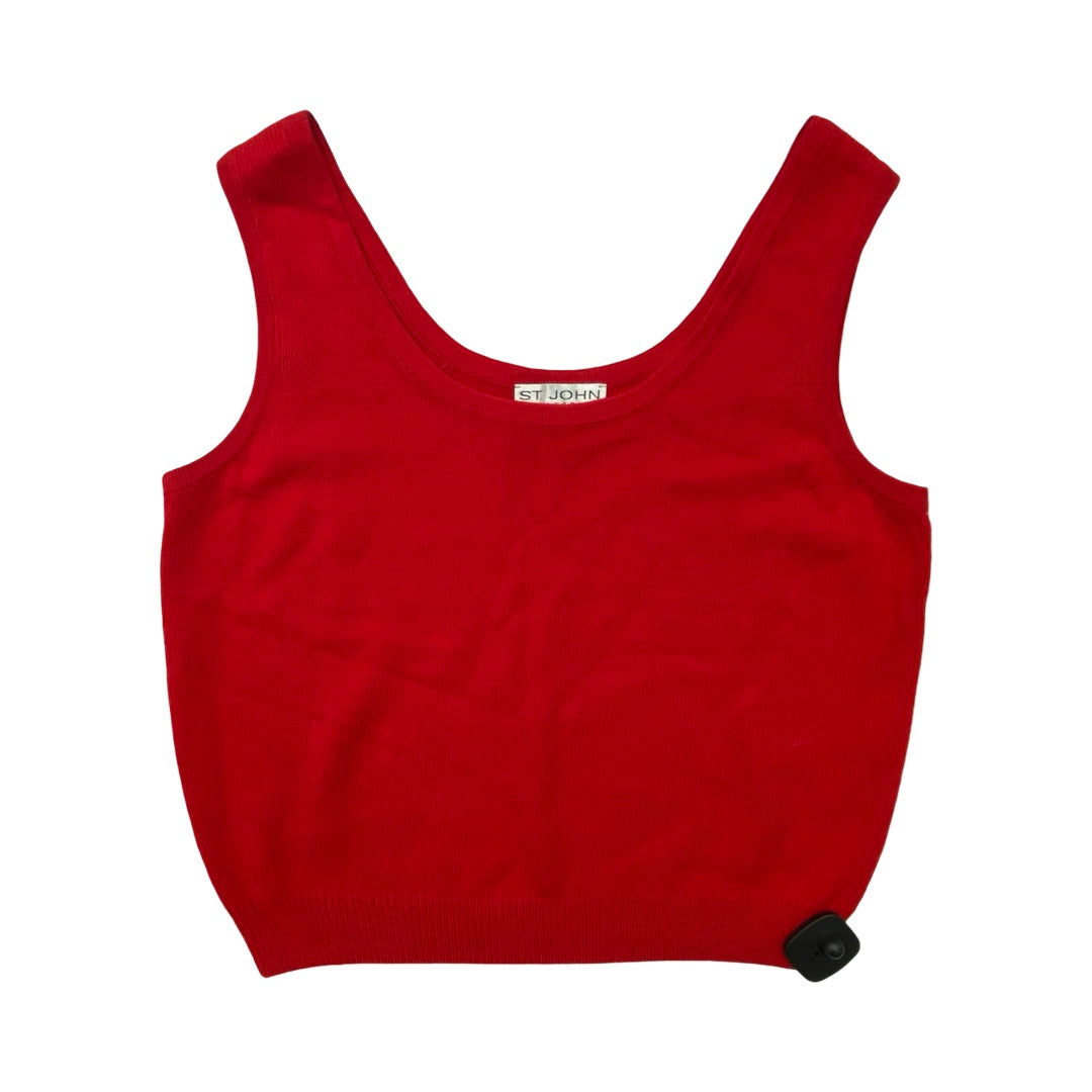 Top Sleeveless Luxury Designer By St John Collection In Red, Size:L