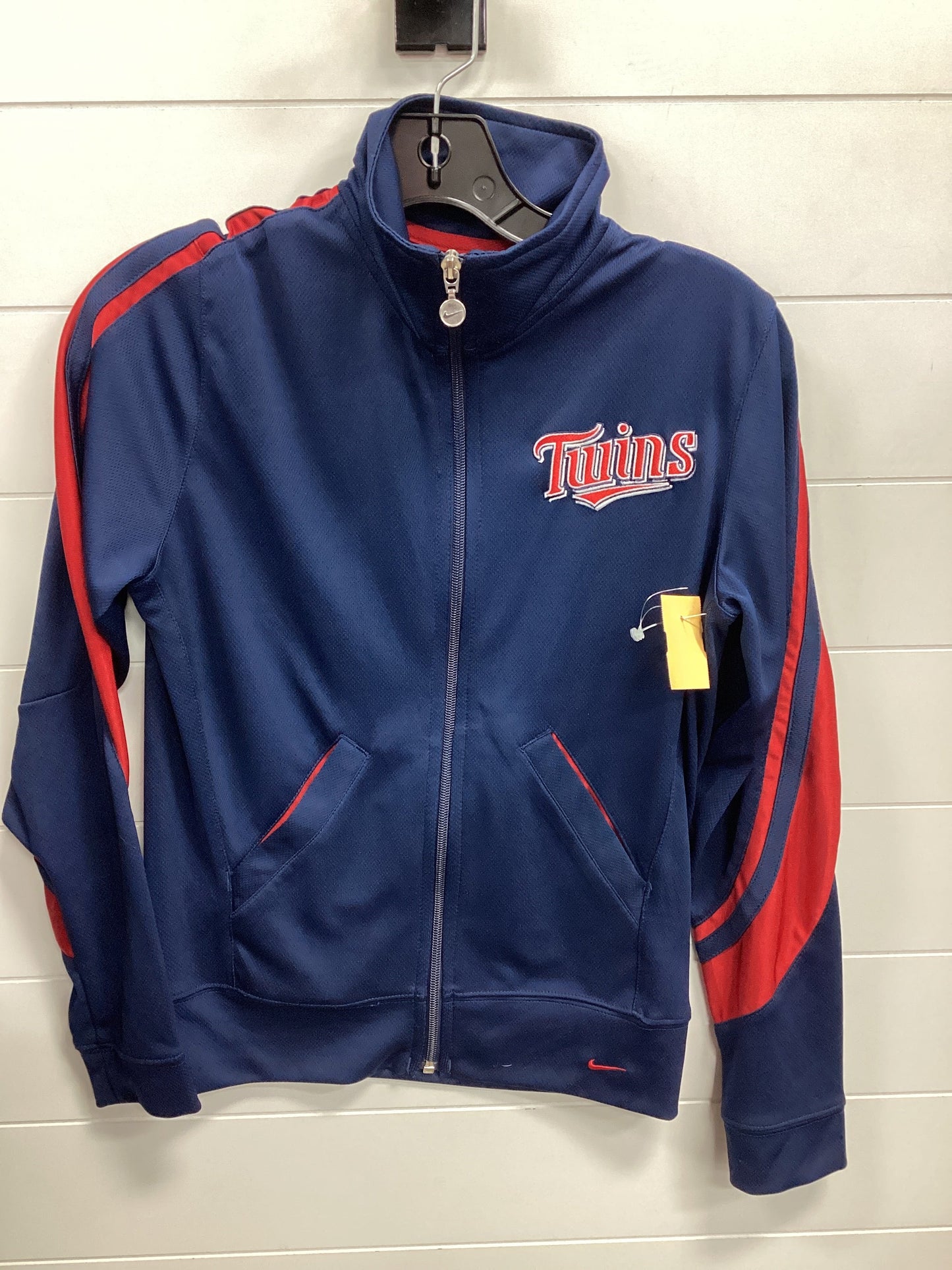 Athletic Jacket By Nike Apparel In Blue, Size:S