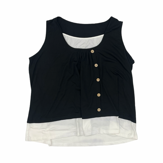 Blouse Sleeveless By Clothes Mentor In Black & White, Size:4X