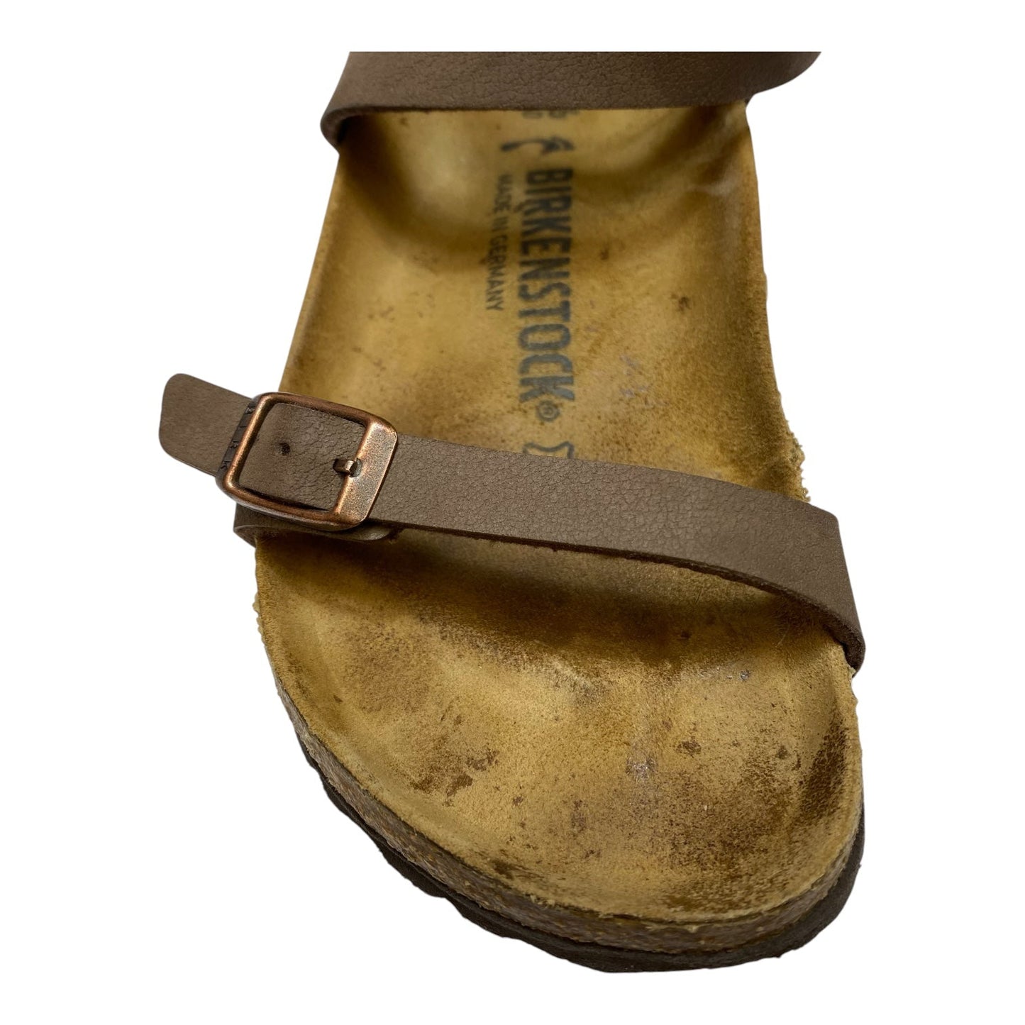 Sandals Flats By Birkenstock In Brown, Size: 5