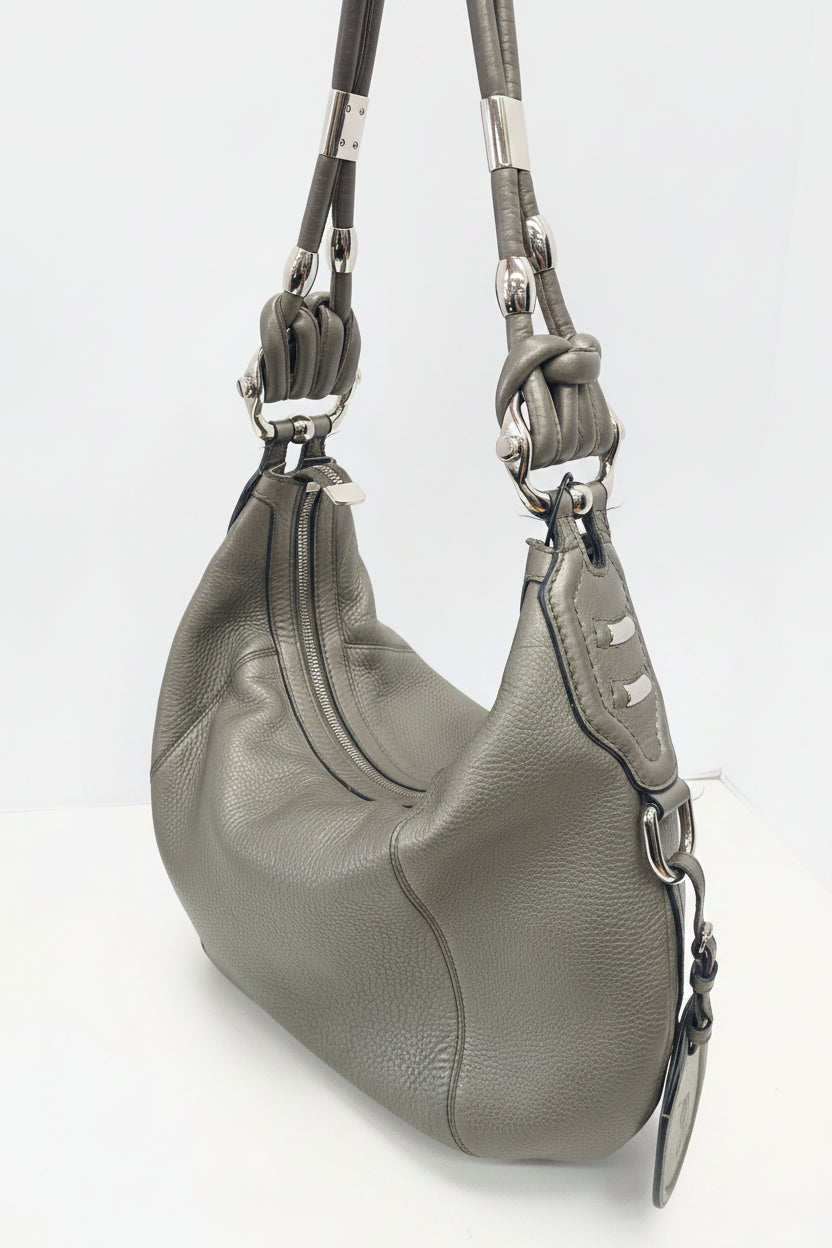 Handbag Luxury Designer By Gucci In Grey, Size:Large