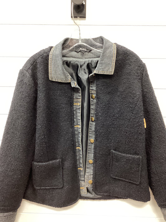 Jacket Fleece By Charlie B In Black & Blue, Size:L