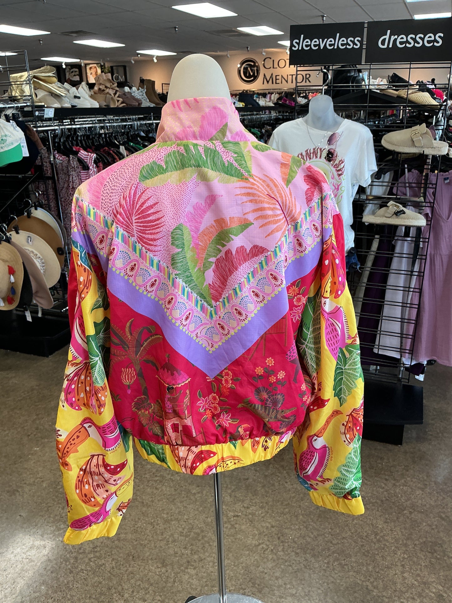 Jacket Windbreaker By Farm Rio In Multi, Size:S