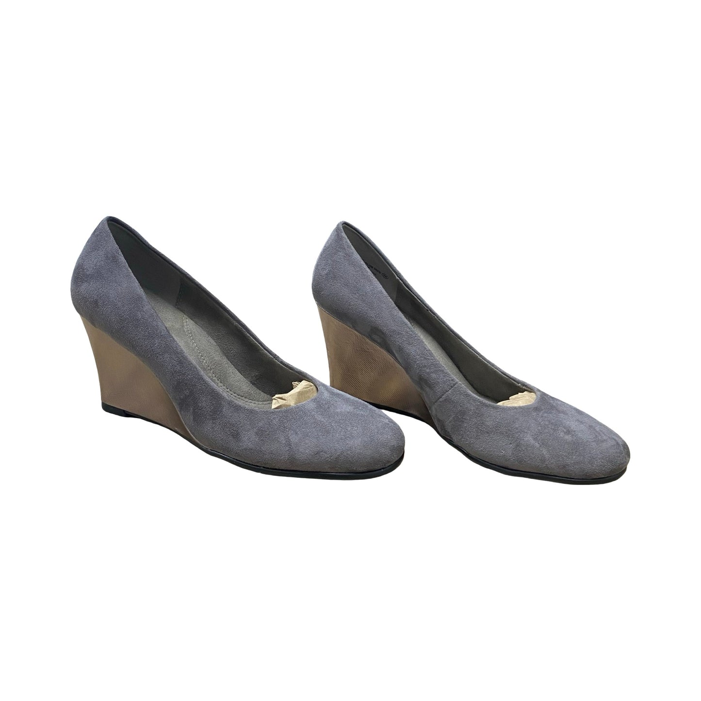 Shoes Heels Wedge By Aerosoles In Grey, Size:8.5