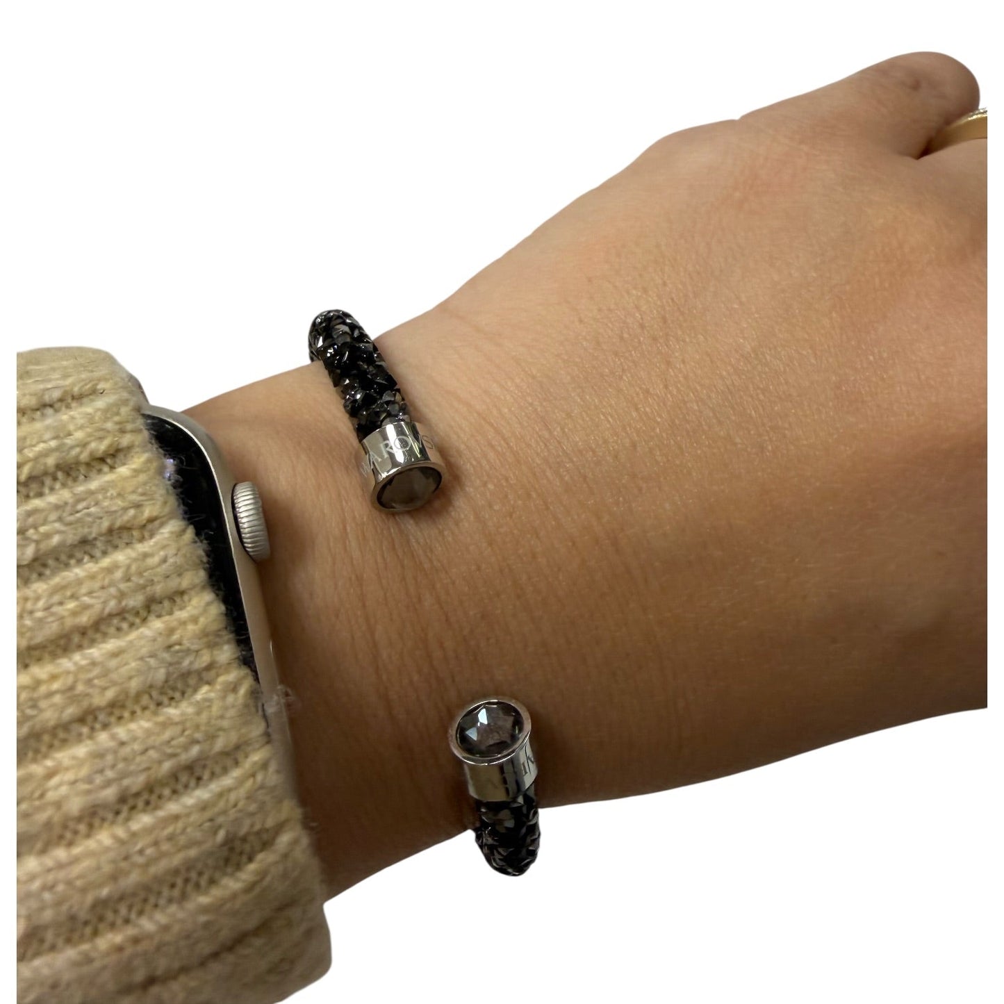 Bracelet Designer By Swarovski In Black & Silver