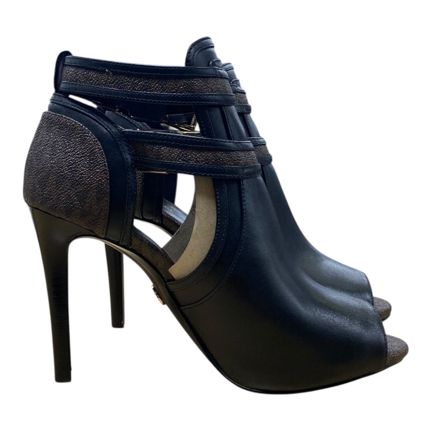 Sandals Heels Stiletto By Michael By Michael Kors In Black & Brown, Size:8