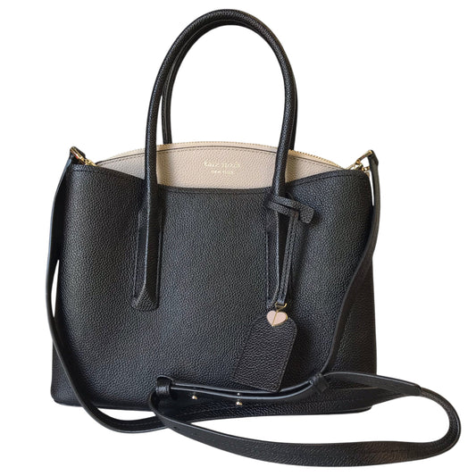 Handbag Designer By Kate Spade In Black & Tan, Size:Medium