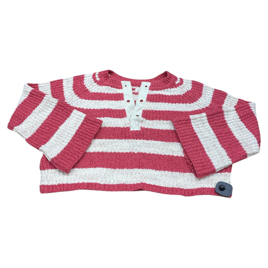 Sweater By Pilcro In Pink & White, Size:M