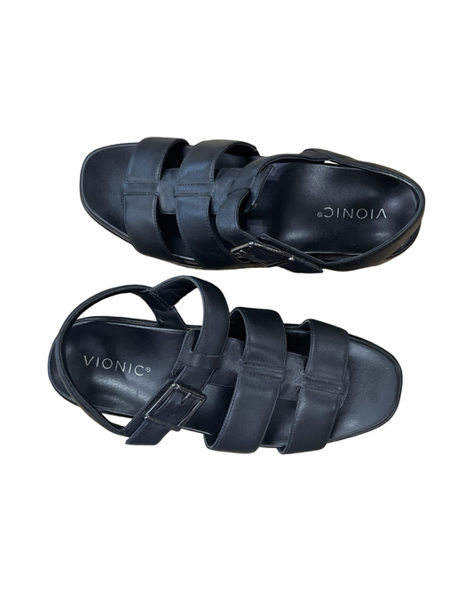 Sandals Heels Wedge By Vionic In Black, Size:8