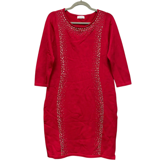 Dress Casual Midi By Calvin Klein In Red, Size: M