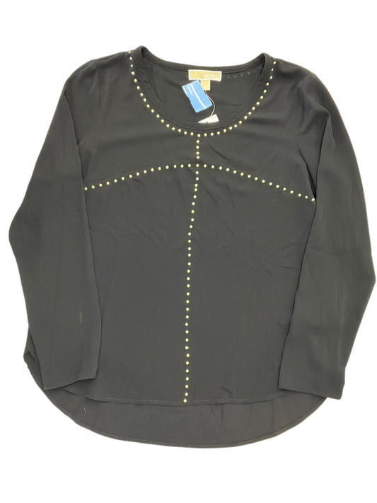 Blouse Ls By Michael By Michael Kors In Black, Size:L