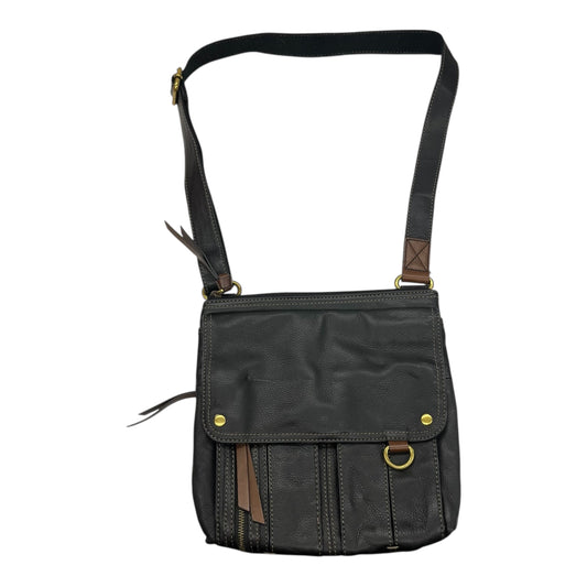 Crossbody Leather By Fossil In Black, Size:Large