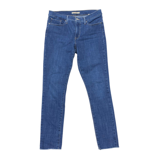 Jeans Skinny By Levis In Blue Denim, Size:12