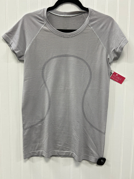 Athletic Top Ss By Lululemon In Black & White, Size:10