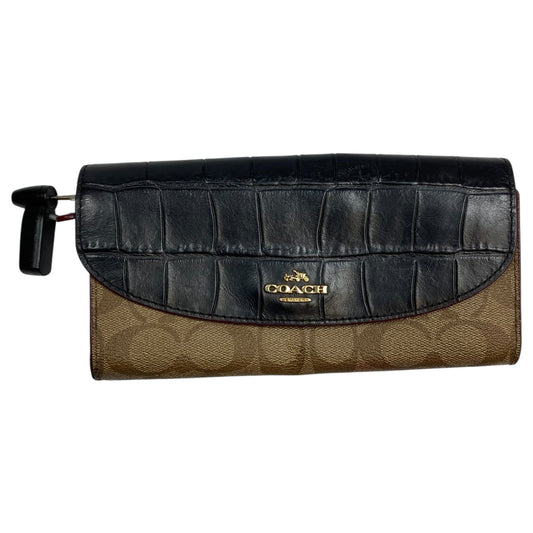 Wallet Designer By Coach In Black & Brown, Size:Large