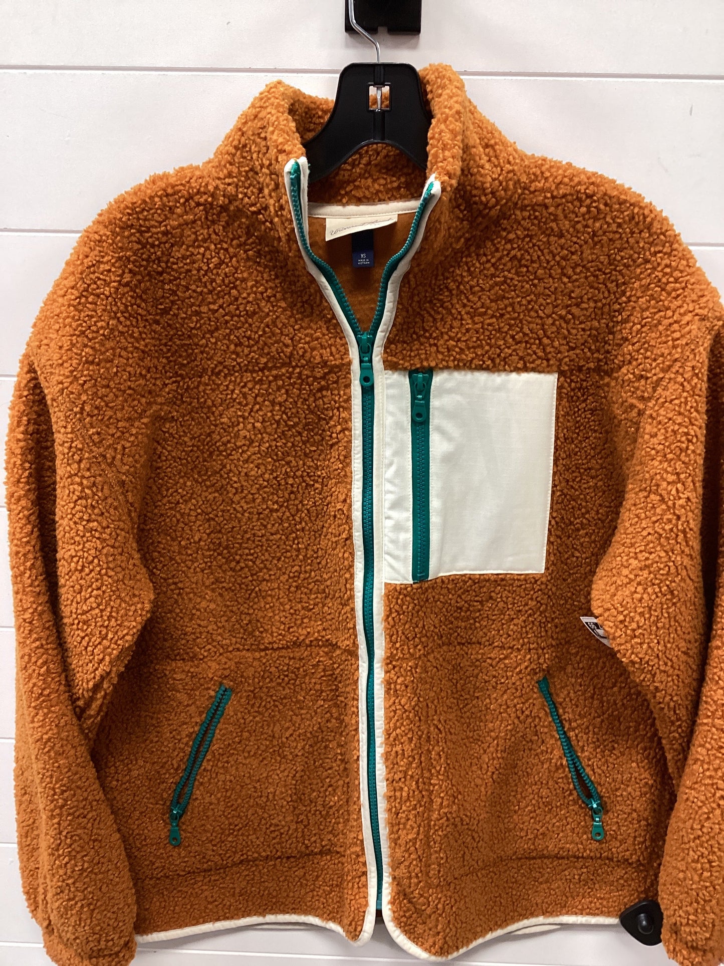 Jacket Faux Fur & Sherpa By Universal Thread In Orange, Size:Xs