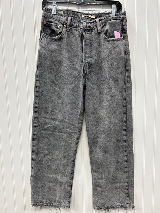 Jeans Straight By Levis In Grey Denim, Size:8
