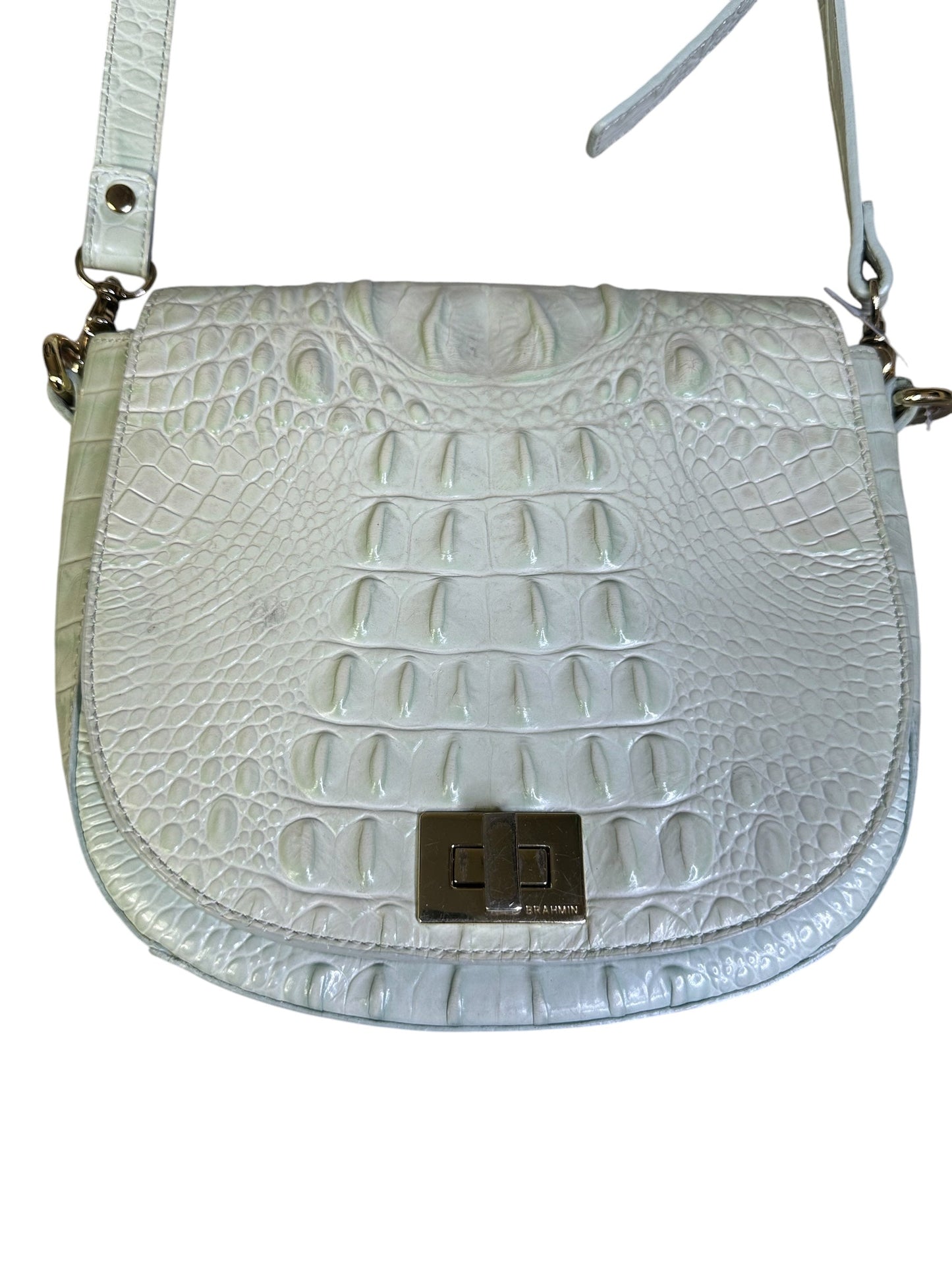 Crossbody Designer By Brahmin In Green, Size:Small