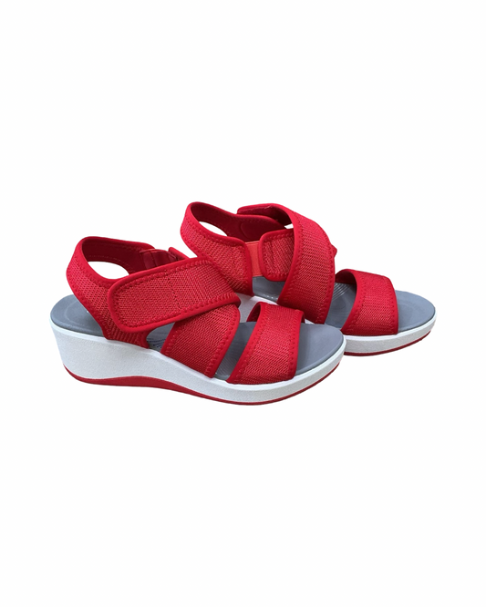 Sandals Heels Platform By Spring Step In Red, Size:7.5