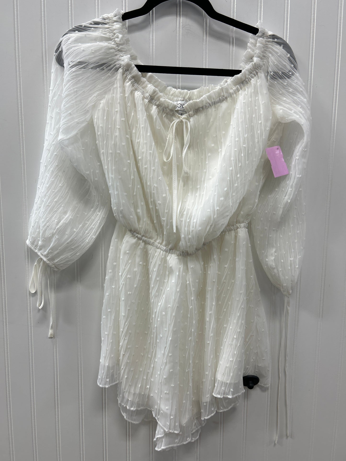 Romper By Showpo In White, Size:8
