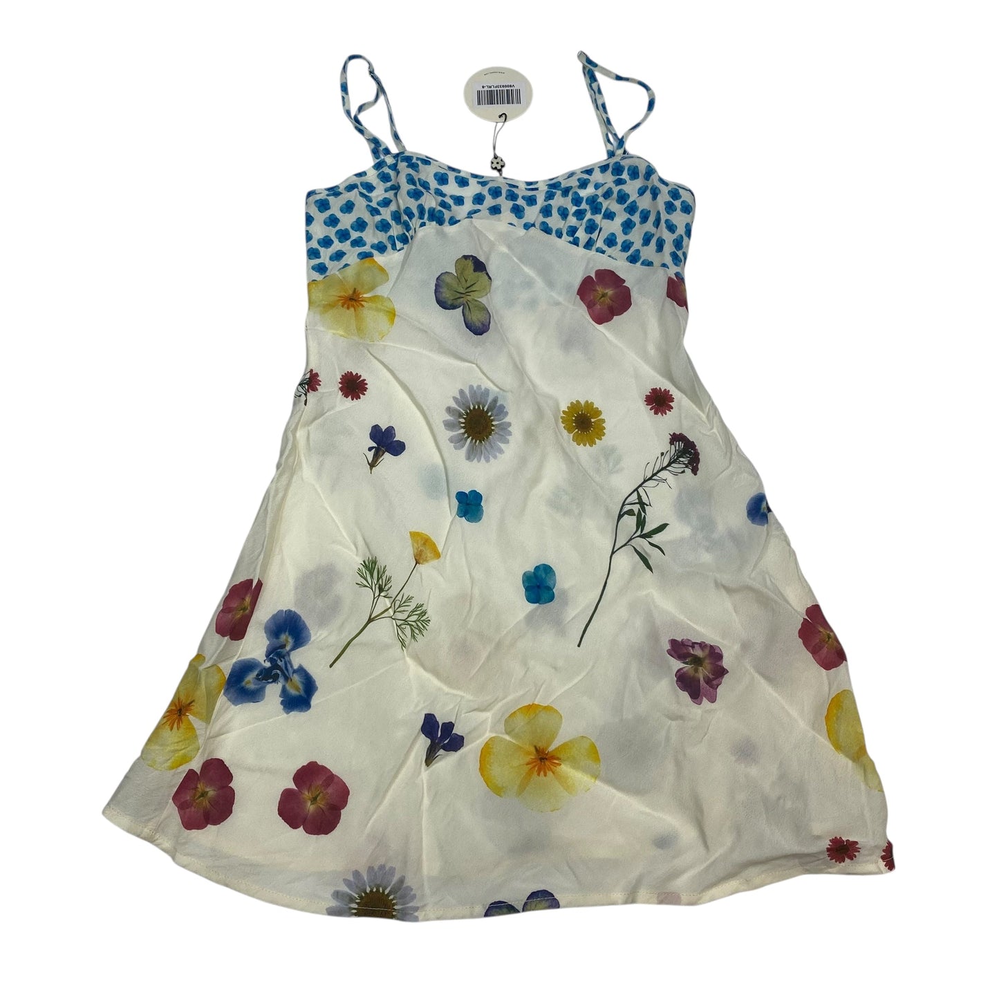 Dress Casual Short By VRG GRL In Blue & Yellow, Size:M