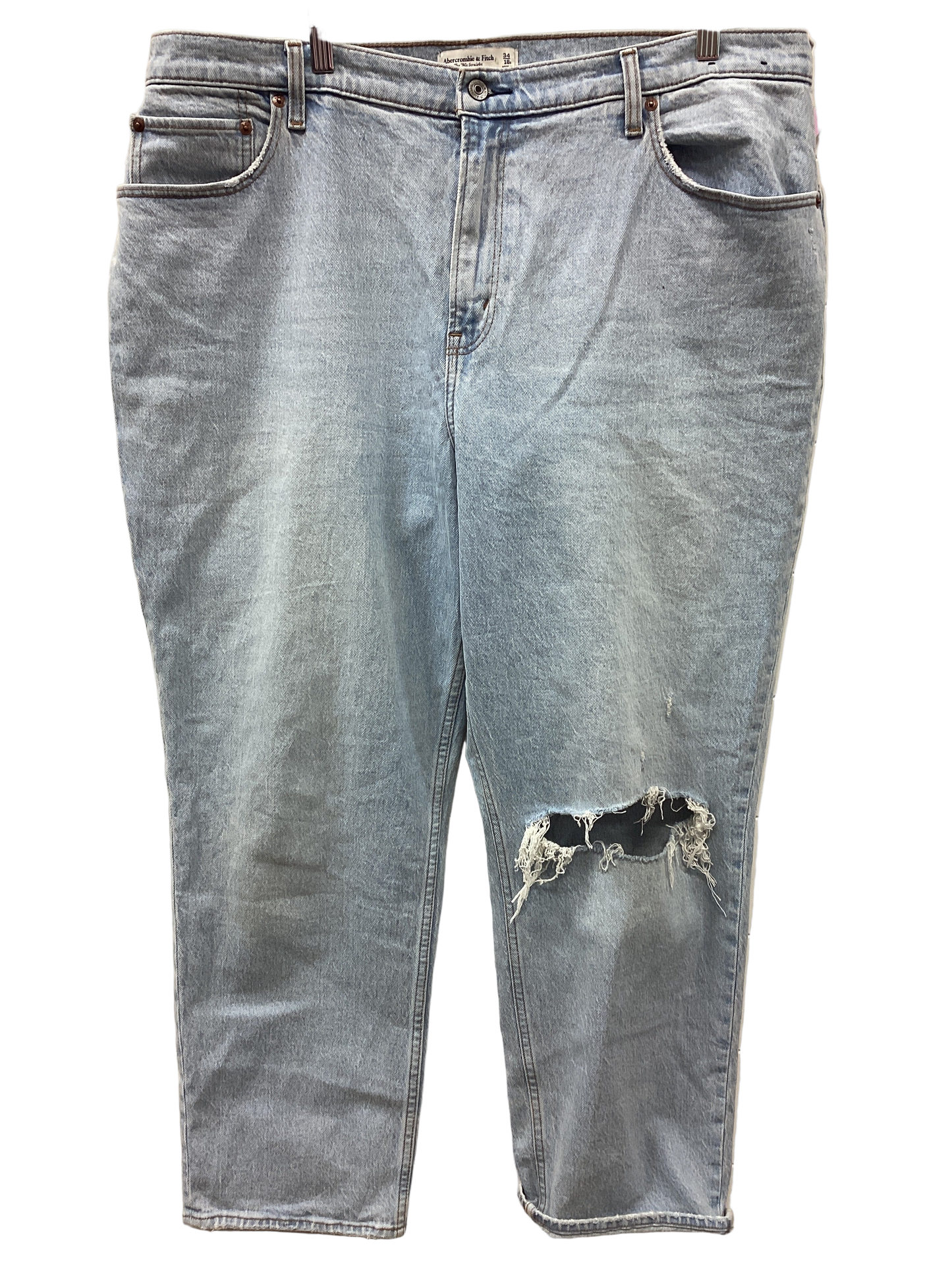 Jeans Wide Leg By Abercrombie And Fitch In Blue Denim, Size:18