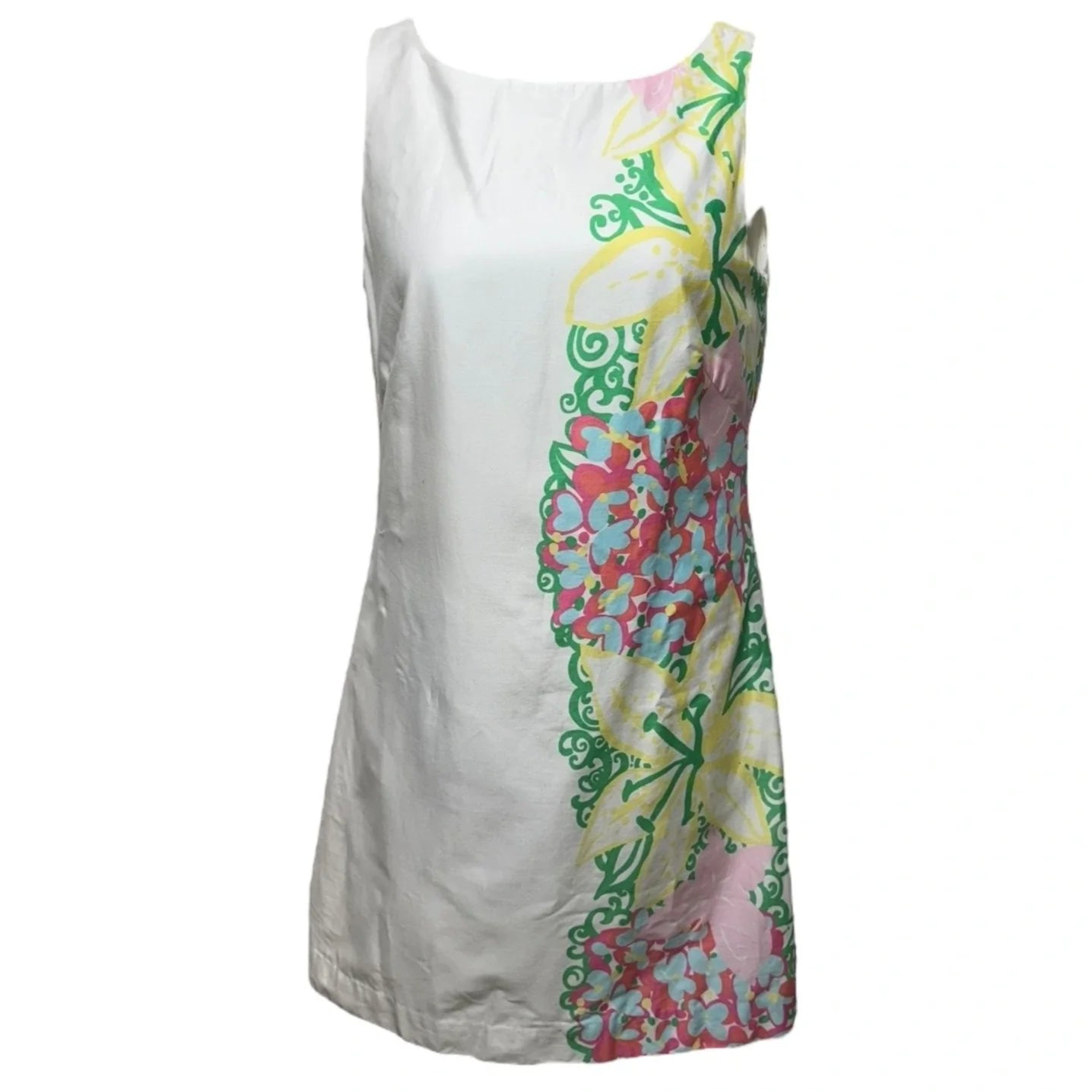 Margot Shift Dress Designer By Lilly Pulitzer In Resort White Mariposa Placed, Size: 10