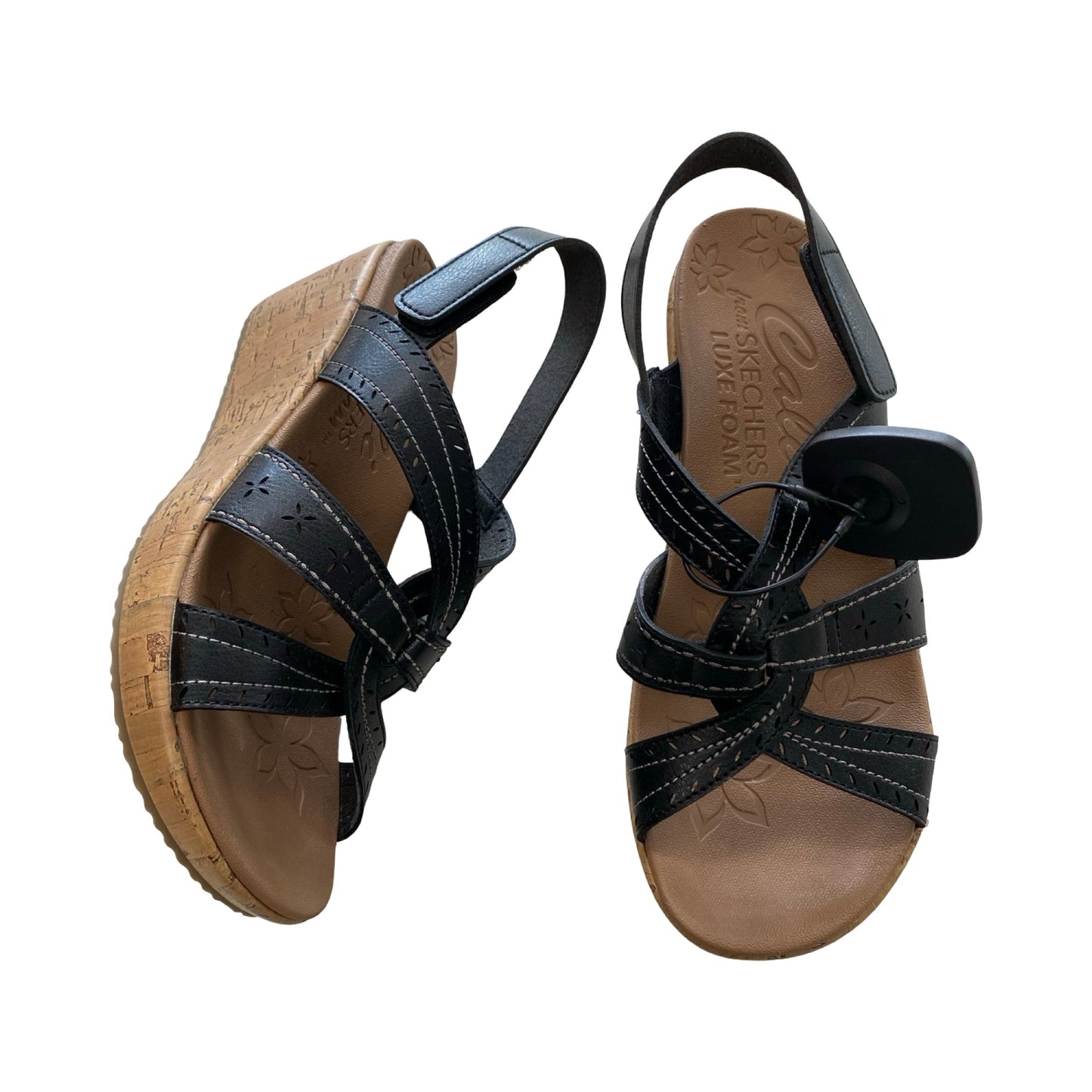 Sandals Heels Wedge By Skechers In Black, Size:8