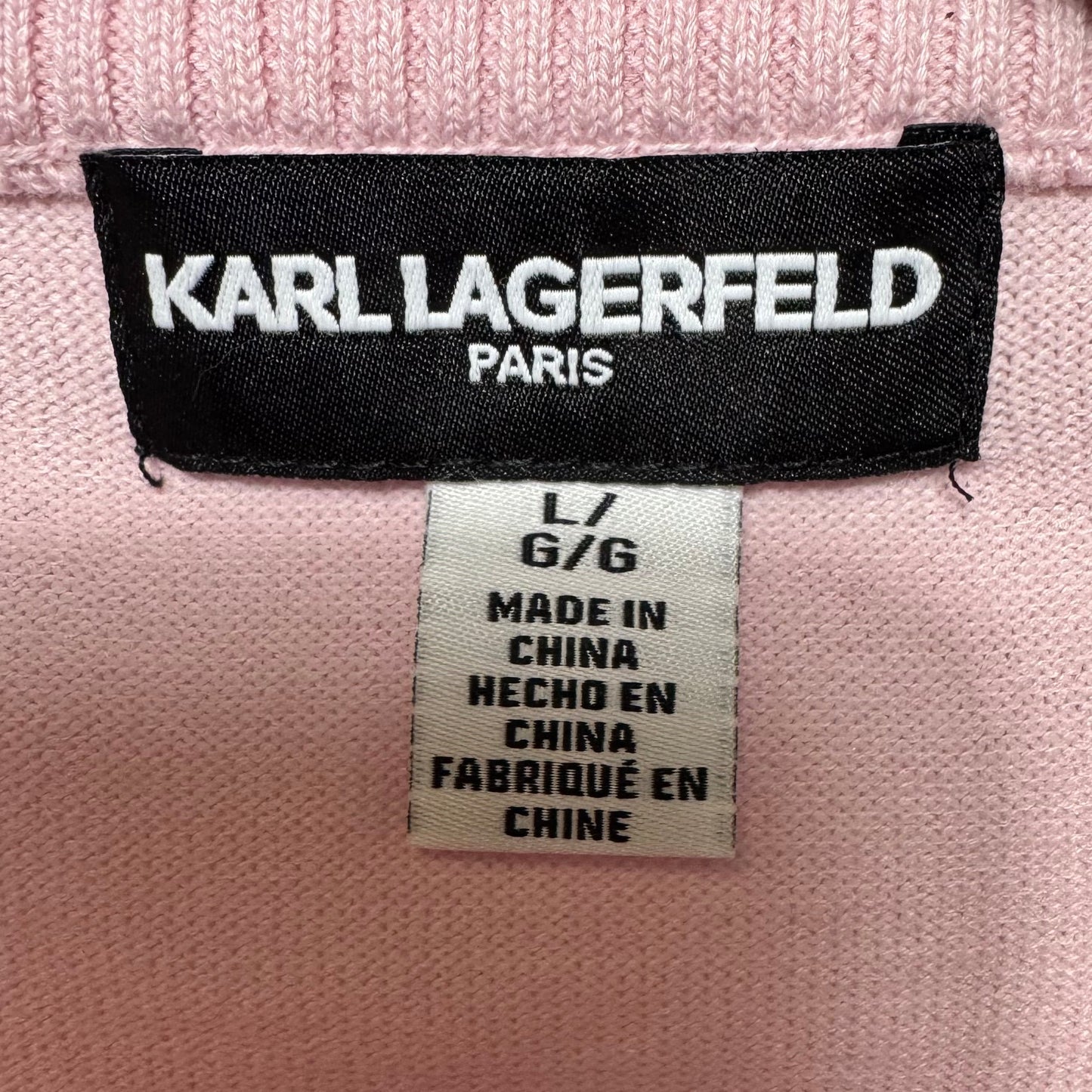 Bonjour Sweater Designer By Karl Lagerfeld In Pink, Size: L