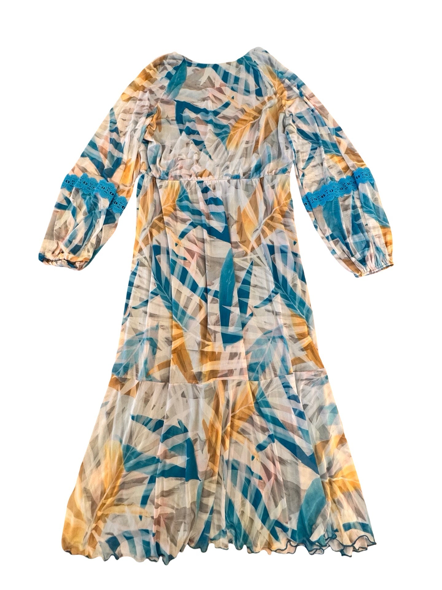 Dress Casual Maxi By Antthony In Blue & Yellow, Size:Xl