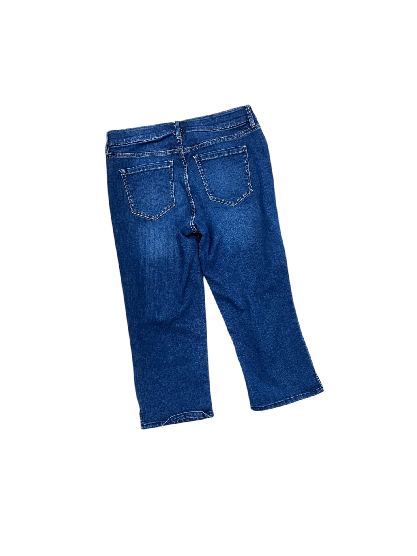 Jeans Cropped By Liz And Co In Blue Denim, Size:6