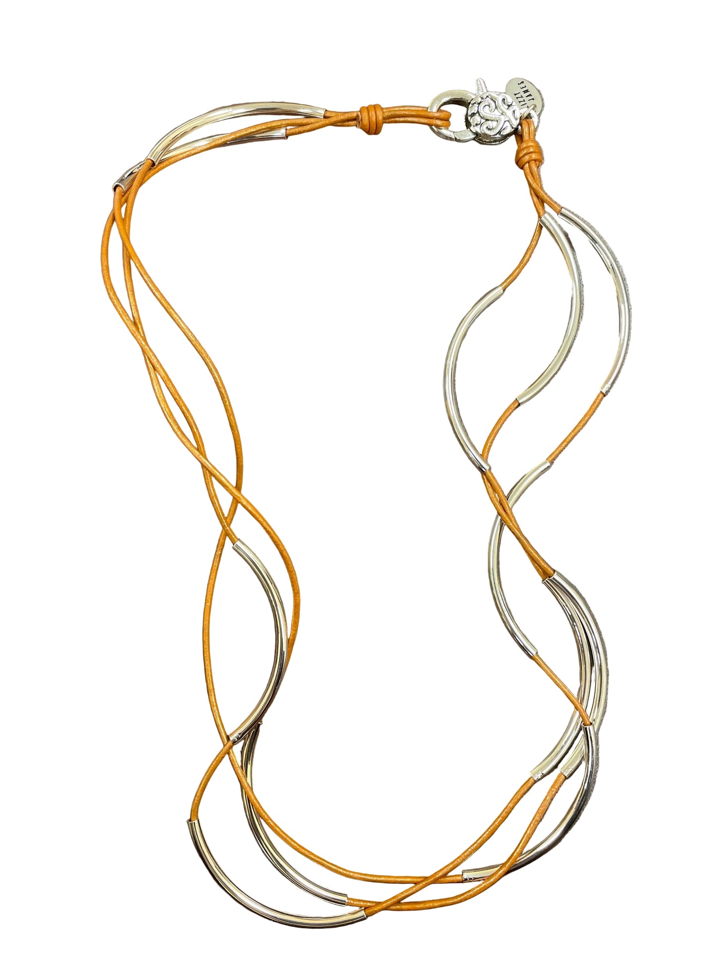 Necklace Layered By Lizzy James In Brown & Silver