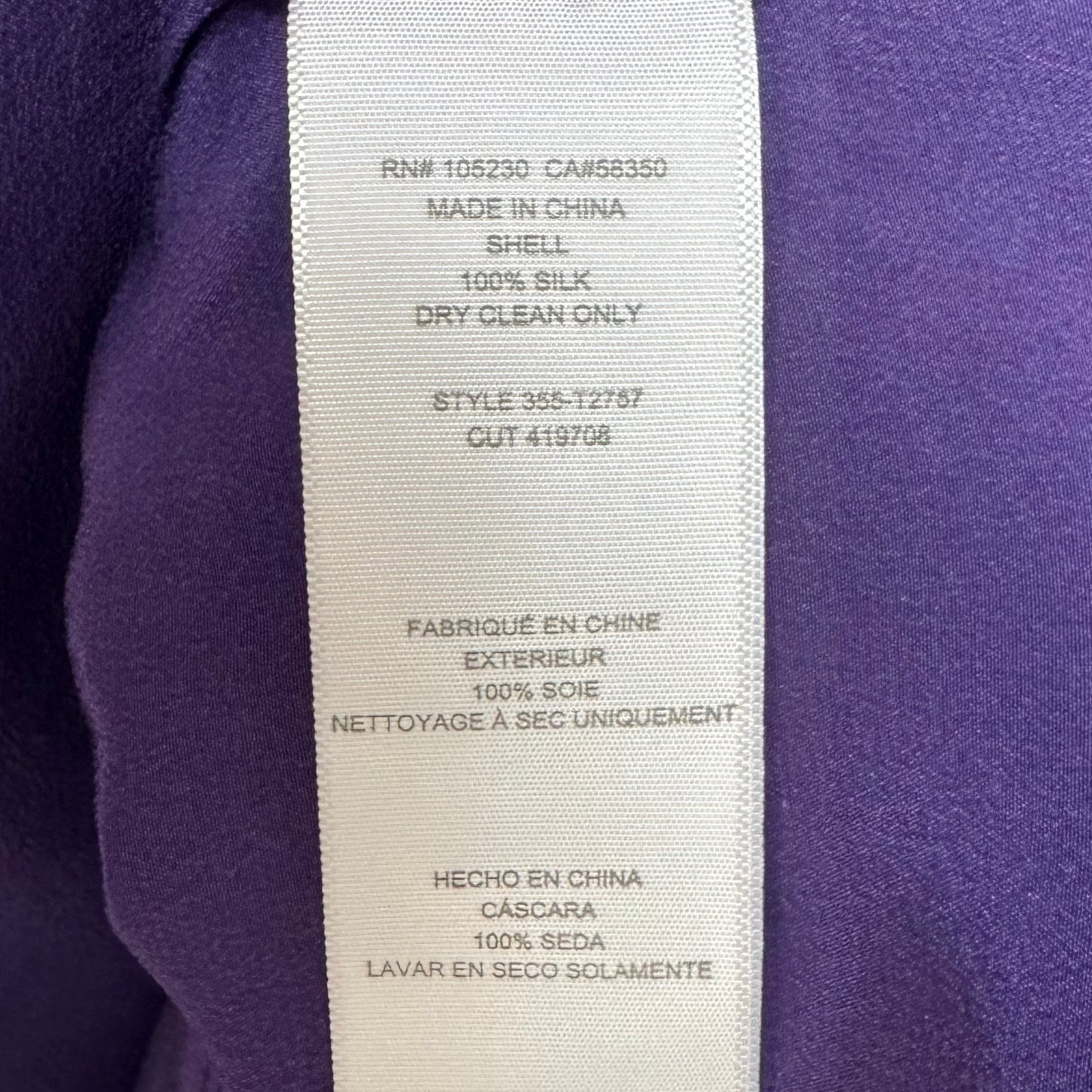 Kenji Silk Raw Hem Tank Top Sleeveless By Joie In Purple, Size: L