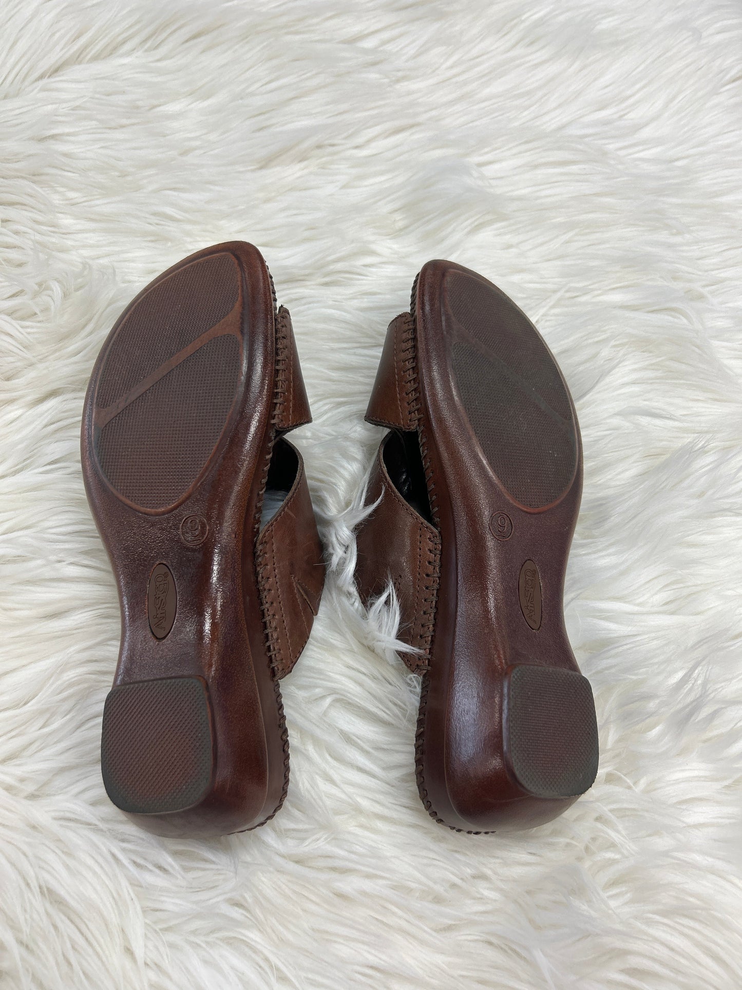 Sandals Heels Block By Cmc In Brown, Size:9