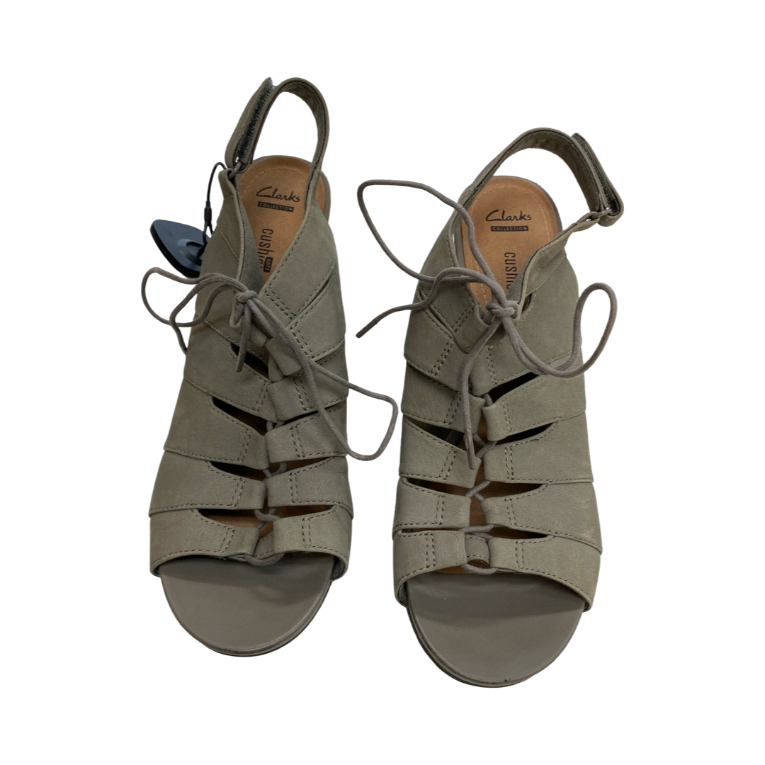 Sandals Heels Block By Clarks In Green, Size:10