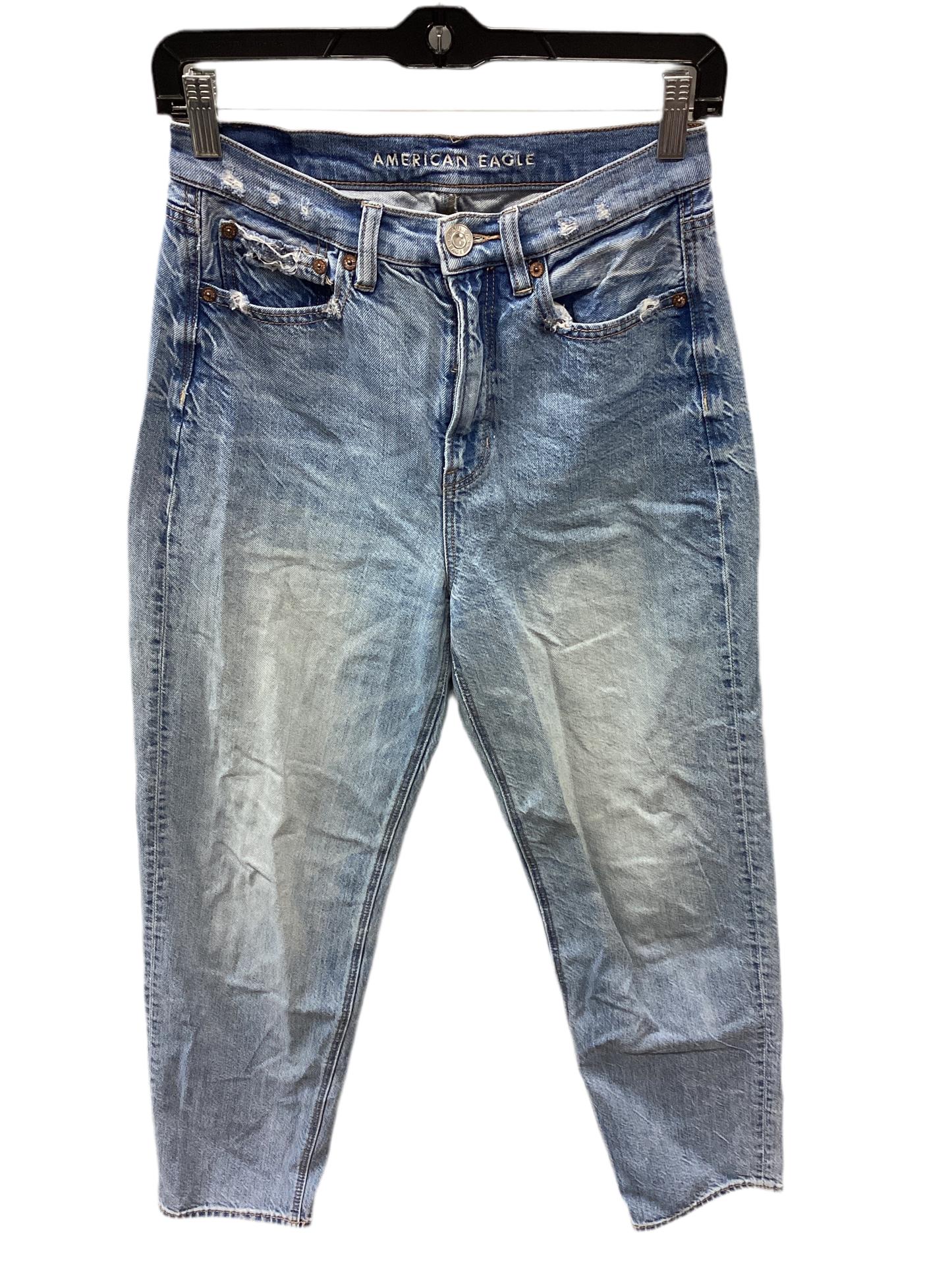 Jeans Wide Leg By American Eagle In Blue Denim, Size:4