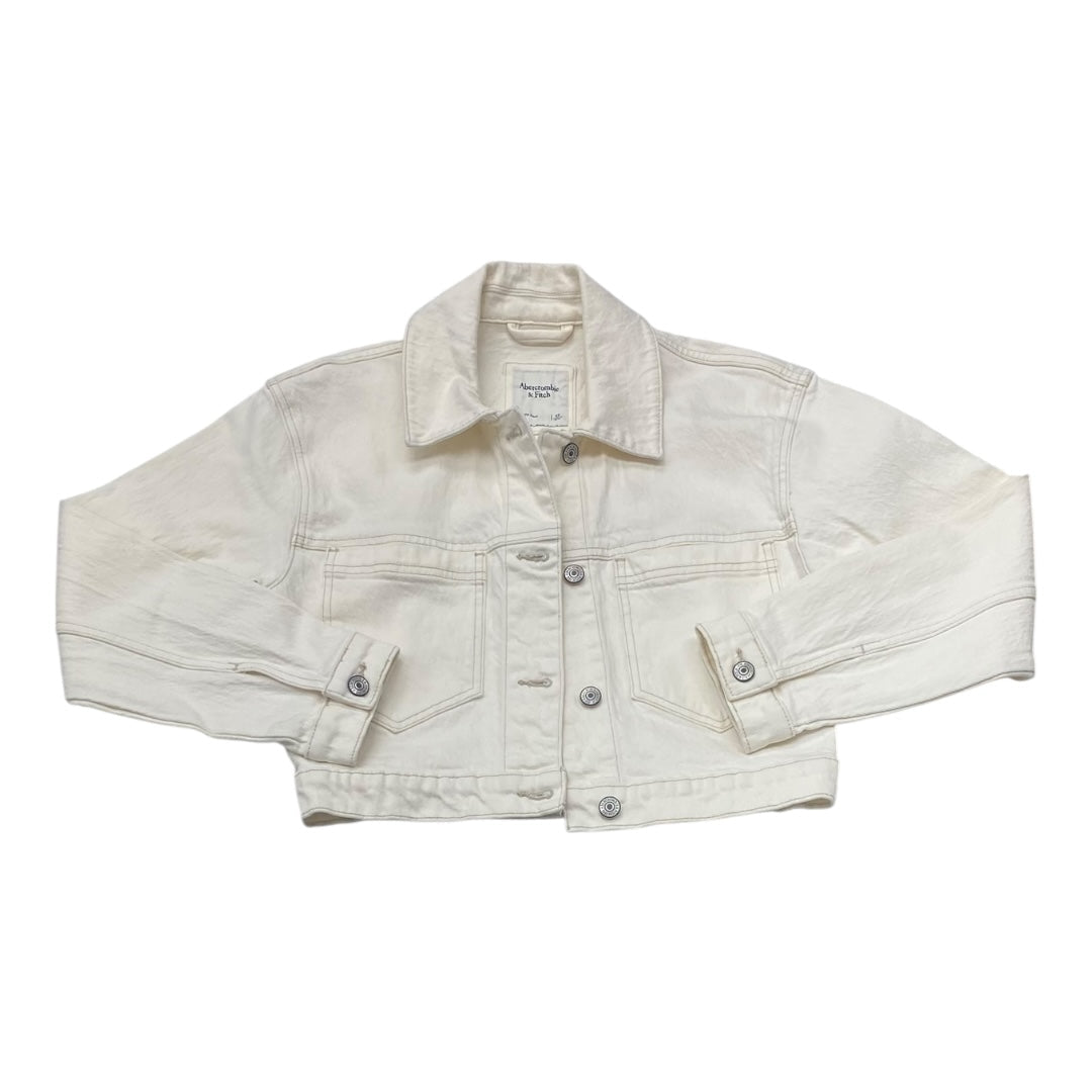 Jacket Denim By Abercrombie And Fitch In Cream, Size:Xs
