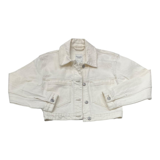 Jacket Denim By Abercrombie And Fitch In Cream, Size:Xs