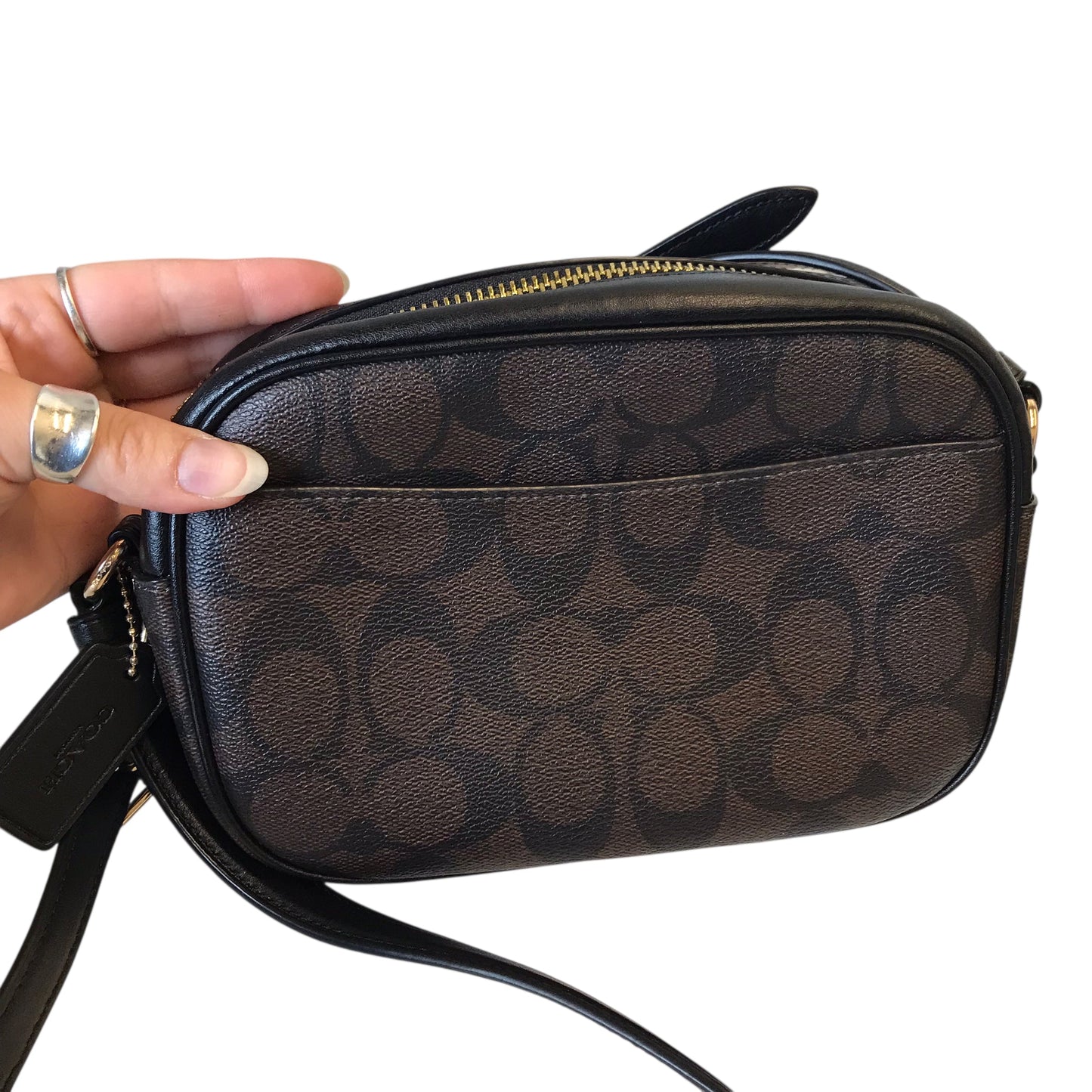 Crossbody Designer By Coach In Brown, Size:Small