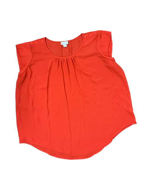 Top Sleeveless By Liz And Co In Orange, Size:1X