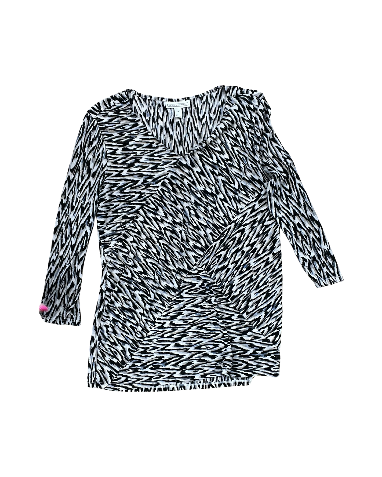 Top Ls By Dana Buchman In Black & Cream, Size:Xl