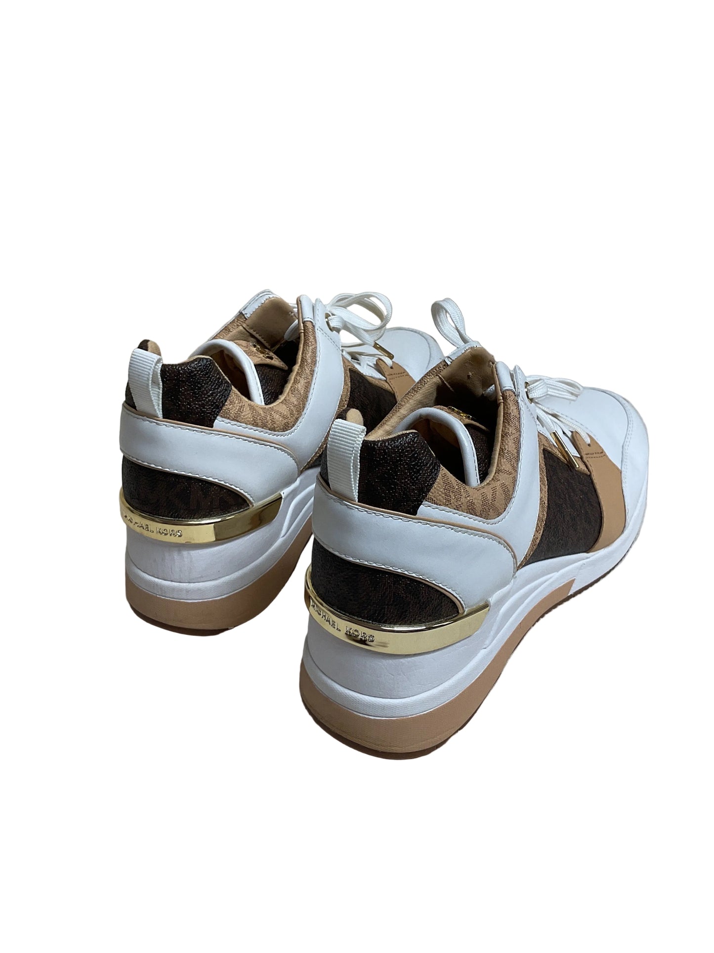 Shoes Designer By Michael Kors In Brown & White, Size:9