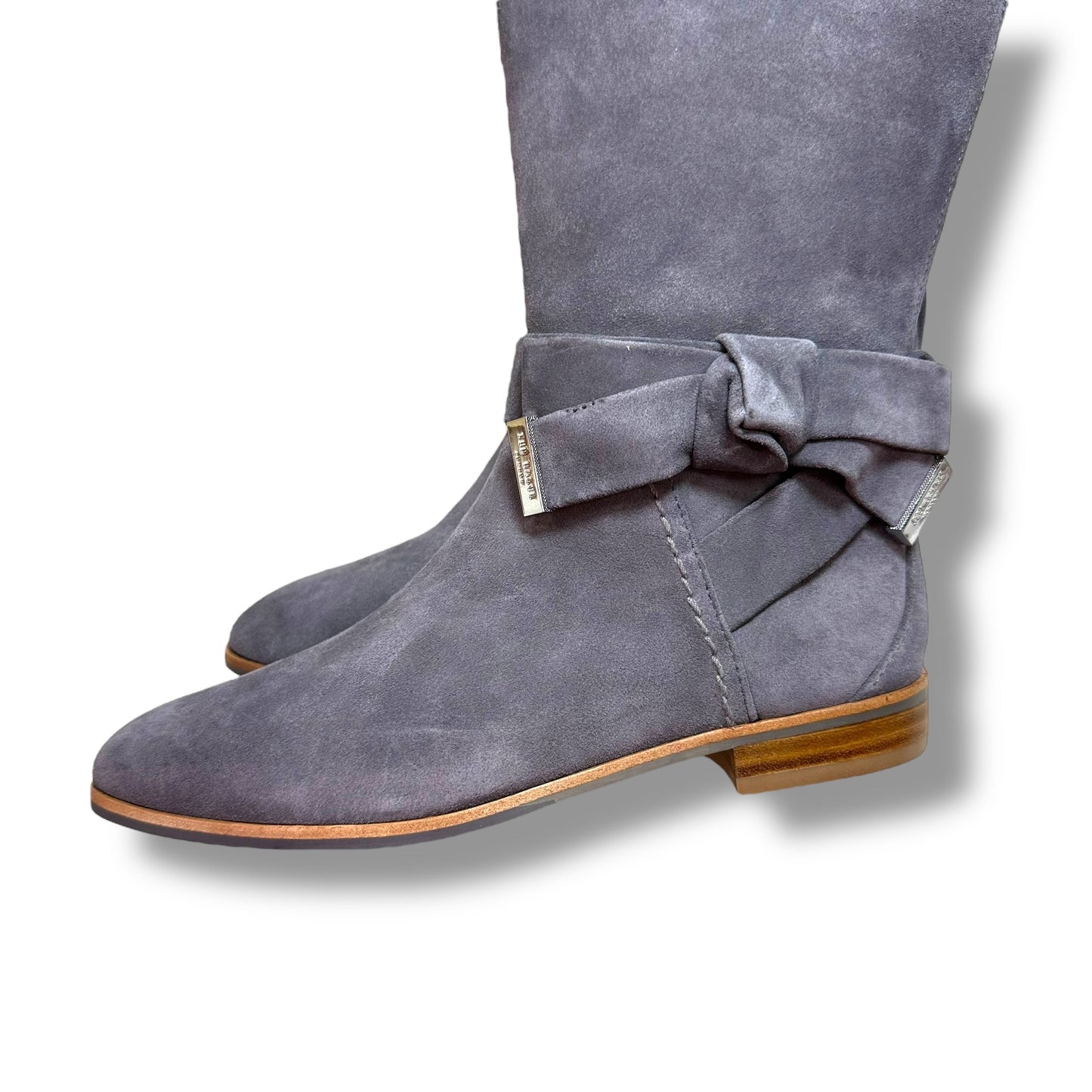 Boots Knee Flats By Ted Baker In Grey, Size: 35.5