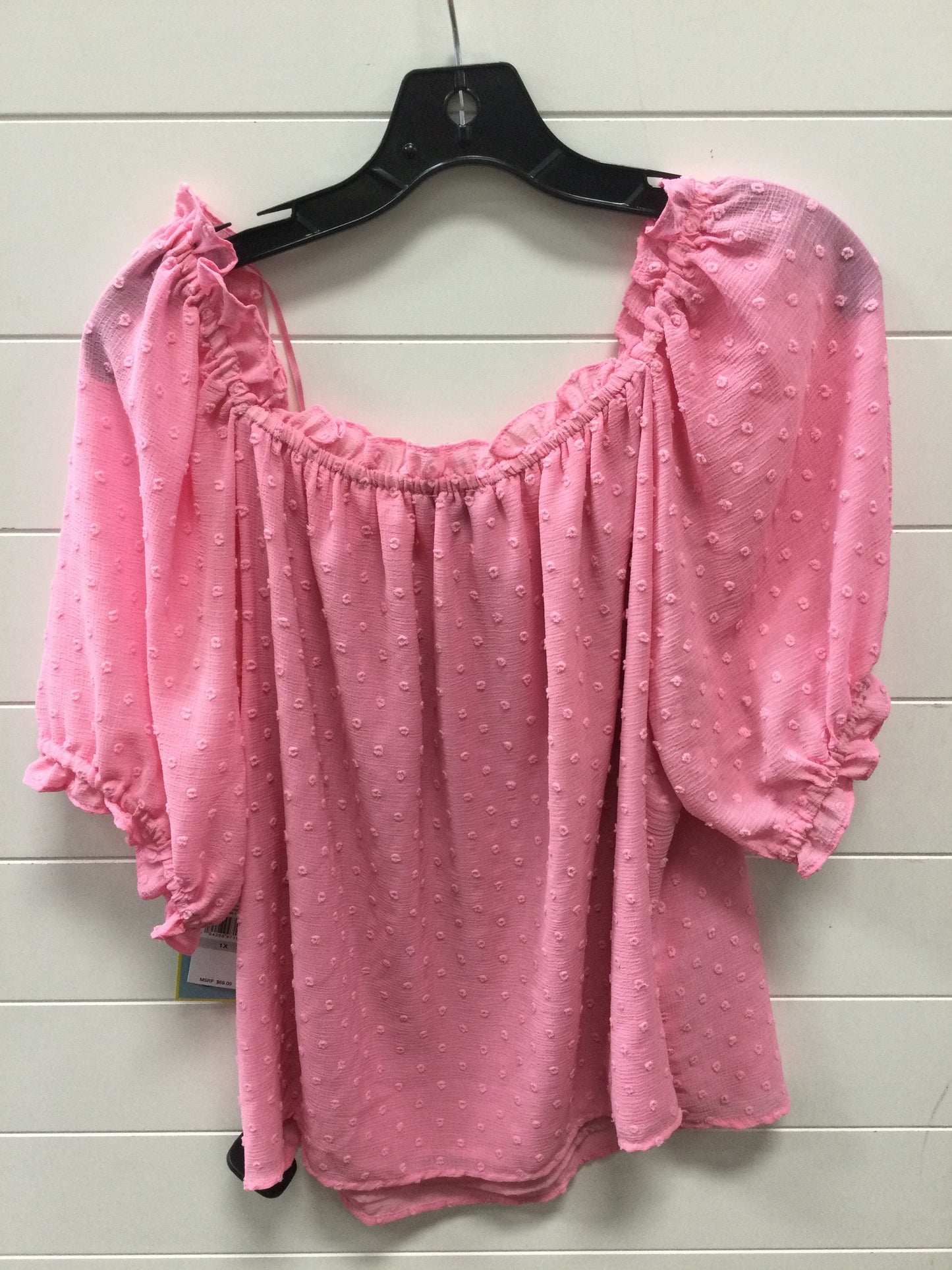 Top Ss By Cece In Pink, Size:1X