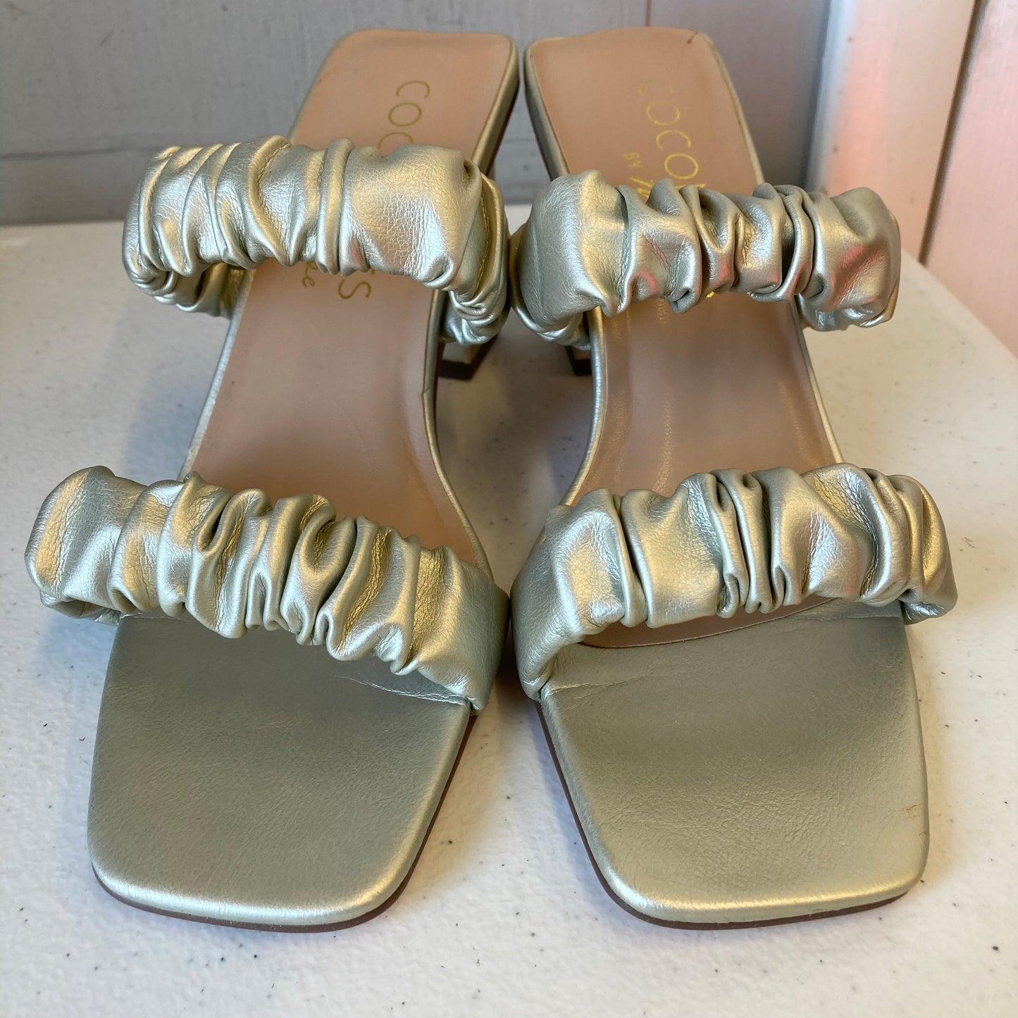 Sandals Heels Block By Matisse In Gold, Size:8