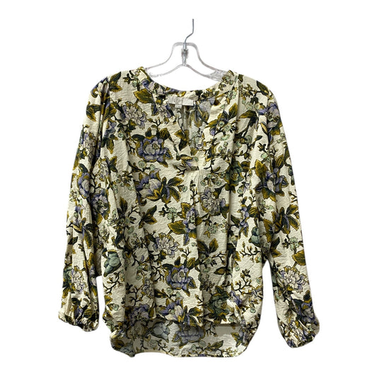 Top Ls By Loft In Cream & Green, Size:S