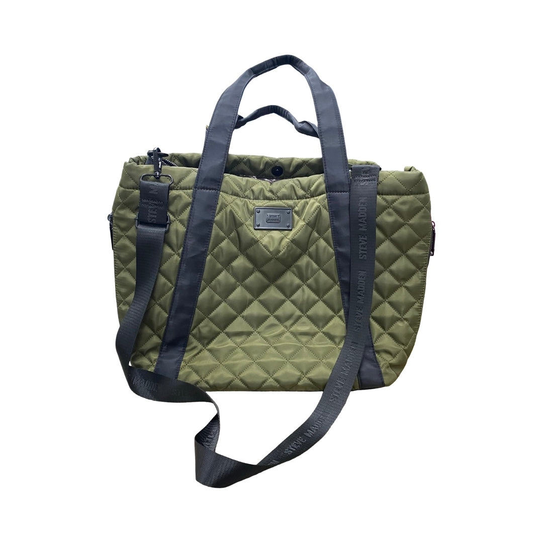 Tote By Steve Madden In Black & Green, Size:Large
