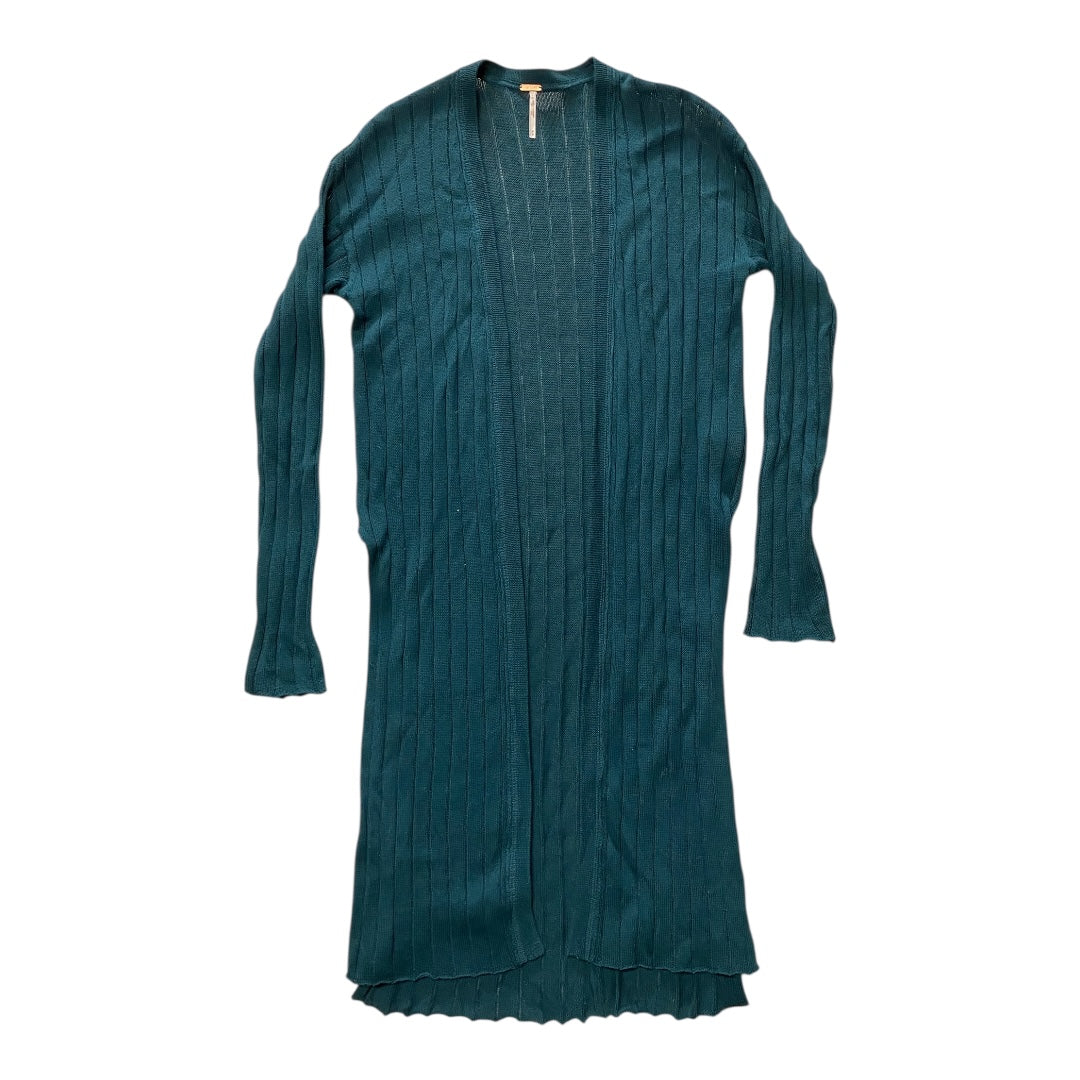 Sweater Cardigan By Free People In Teal, Size:M