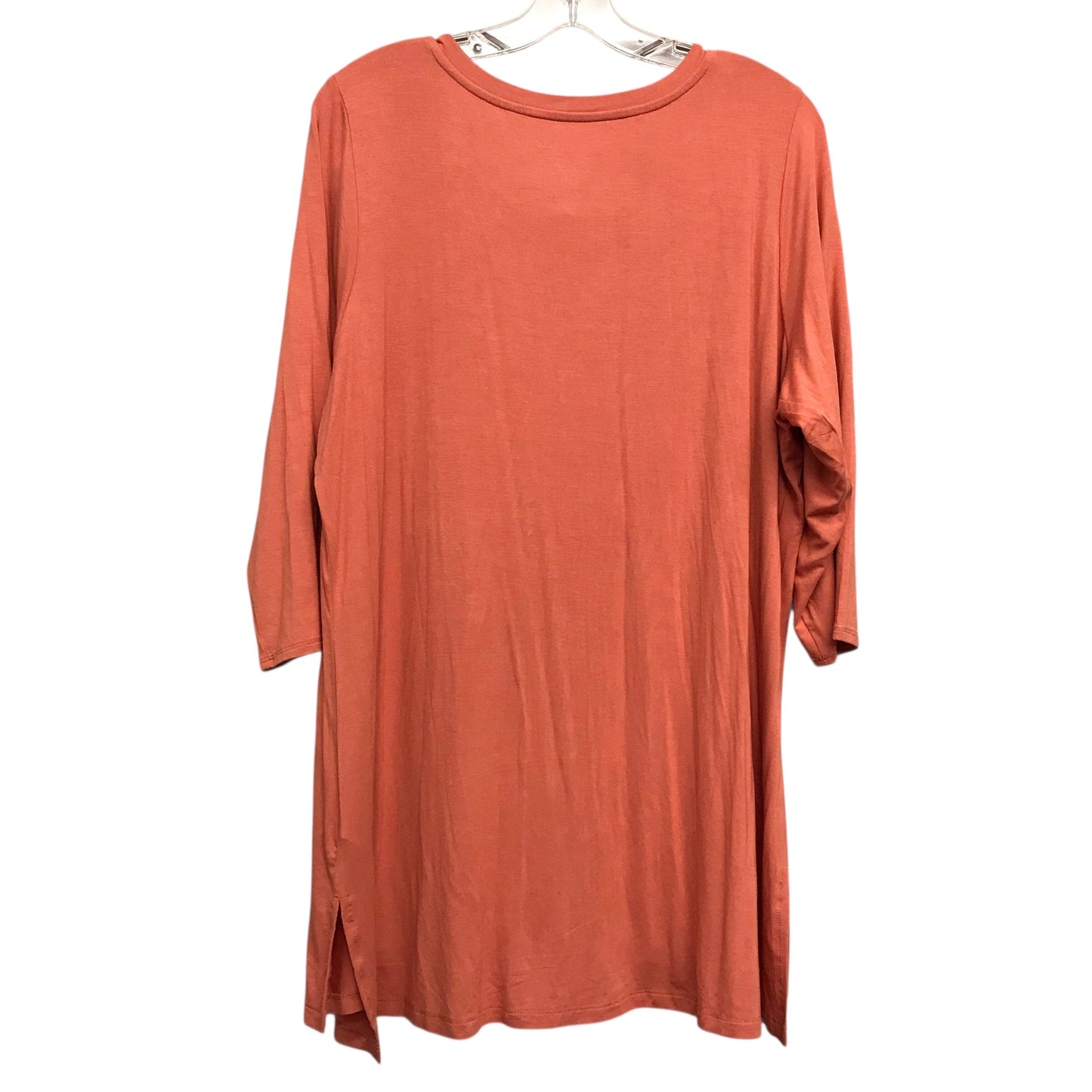 Top 3/4 Sleeve Basic By Tahari In Orange, Size:1X